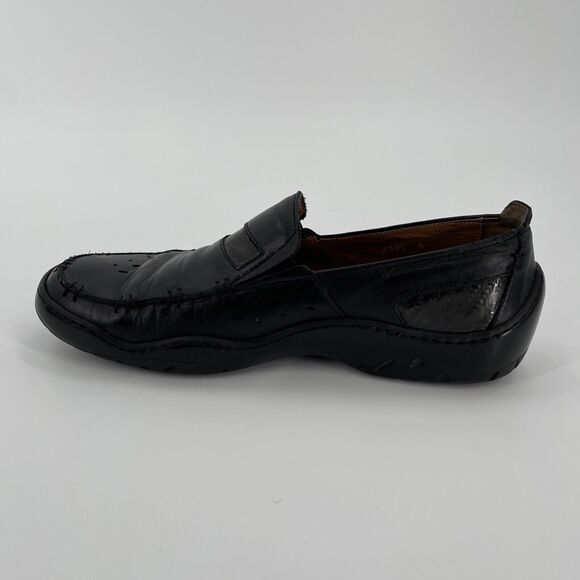 Michael Toschi Mach 8284 Leather Driving Shoes Mens 9 No Insoles Black Italy - Picture 8 of 10